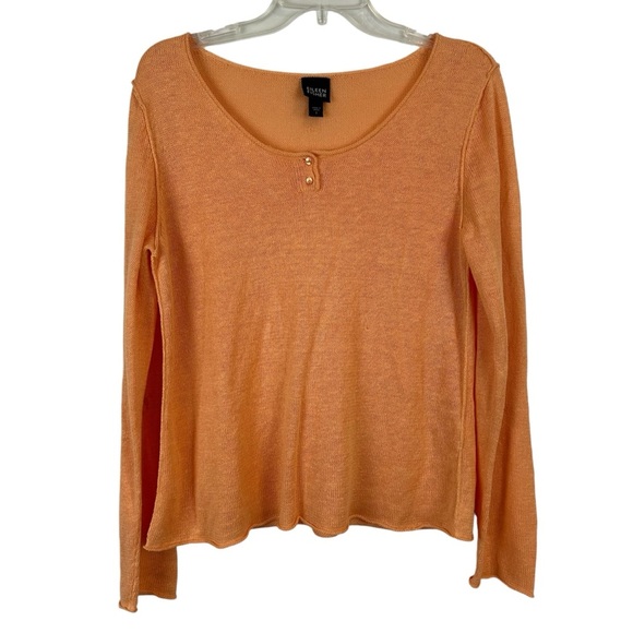 Eileen Fisher Sweaters - Eileen Fisher 100% Linen Lightweight Henley Sz S